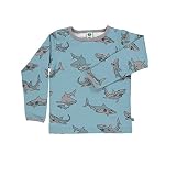 【Smafolk スマフォルク】T-shirt with shark stone blue カラー:ブルー p0000gxo ベビー トップス 長袖 出産お祝い キッズ 子供服
