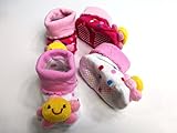 赤ちゃん ベビー かわいい 靴下 ソックス 滑り止め ２色セット 出産祝い クリスマス (女の子A)