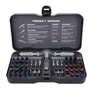 KKnoon ラチェットドライバーセット 38個ビット付属 家具家電自転車修理用 収納ケース付き