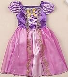 PrettyBabyベールプリンセスドレスガールパープルラプンツェルドレスパーティーの誕生日のために眠っている美女プリンセスオーロラフレアスリーブドレス