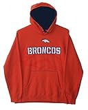 Denver Broncos NFL大人用サイズLプルオーバーパーカーフード付きスウェットシャツ – オレンジ