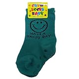 HAVE A HAPPY DAY[新生児足首靴下]ベビークルーソックス/グリーン