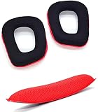 TDITD For Logitech G35 G431 G30 G930 G430 F450 G231 イヤーパッド イヤークッション 交換用耳パッド red