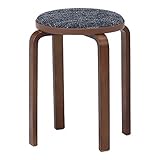 不二貿易(Fujiboeki) 曲木スタッキングスツール グレー/ブラウン 直径32×高さ47cm KD ファブリック 14543