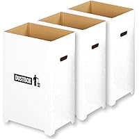 【Amazon.co.jp限定】 撥水加工 組み立て簡単 足つき 汚れに強い おしゃれで スリム な ダンボール ダストボックス 分別 ゴミ箱 3個組 ( 45リットル ゴミ袋 対応)