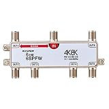 マスプロ電工:4K・8K衛星放送 3224MHz対応 6分配器(1端子電流通過型) 型式:6SPFW