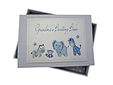 White Cotton Cards Grandma's Boasting Book Photo Album (Tiny, Blue)