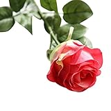 1pc boomable人工花フェイクRoses Forウェディングパーティーホームインテリア flower diameter：3.5in, Total length：approx 29.5in ピン
