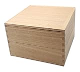 松屋漆器店 白木塗タモ製6.0寸二段重内朱