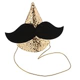 ノーブランド品 帽子　少年　キラキラ　スパンコール　誕生日　パーティー　かわいい　コーン　ひげデザイン　王冠