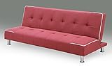 モダン 幅180cm 布張り製 ソファーベッド (レッド)