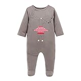 Kavkaz 100％コットンベビー服ロングスリーブ新生児ベビーロンパー(6/9m,茶色のエルクのプリント) [並行輸入品]