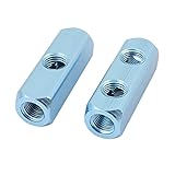 uxcell マニホールドブロックスプリッター　アルミ製　多様体　ブロック　エアシリンダ用　1/4BSP 3位置