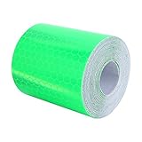 Keepjoy 高輝度 反射テープ ステッカー 安全表示テープ 蛍光反射テープ 自己 接着ビニール 事故防止 安全表示 道路標識 夜間に目立つ 5cm*3m (グリーン)