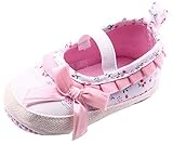 EOZY ベビー靴 赤ちゃん靴 女の子 女児 ガールズ ベビーシューズ ファーストシューズ 花柄 キャンパス 歩行靴 子供練習用 第一歩 お出かけ 出産祝い ピンク 11cm