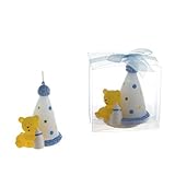 Lunaura Baby Keepsake - Set of 12 "Boy" Teddy Bear Holding a Baby Bottle Candle - Blue by Lunaura [並