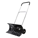 雪かき 雪掻き タイヤ付除雪機 楽かきくん 1個 キャスター 車輪 簡単 除雪 手押し シャベル スノープッシャー ABS樹脂製 国華園