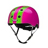 MelonHelmets(メロンヘルメット) 幼児・キッズ用軽量ヘルメット M-Lサイズ 52-58cm [マグネット式バックル、ダイヤル式アジャスター] ダブルグリーンピンク