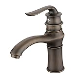 Fenteer ヴィンテージ 蛇口　シングルホール　キッチン 　浴室　1/2インチ　全７スタイル　 - ＃1銅