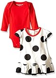 Burt 's Beesベビー女子有機Polka Dot Ruffleドレスとスーツセット US サイズ: 0 - 3 months カラー: オフホワイト