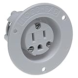 Woodhead 1547MB Safeway Single Receptacle, Industrial Duty, Straight Blade, 2 Poles, 3 Wires, NEMA 5