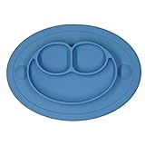 Kuke バージョンアップ版 防水シリコン　吸盤付き　強い吸着力　かわいいプレート　遊び食べ 離乳食 ベビー食器　ランチ皿　お食事マット　赤ちゃんミニマット　子供食器　ベビー用品