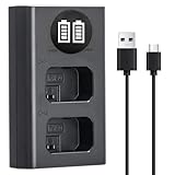 KWTOUL NP-FW50 バッテリー充電器 USB デュアル充電器 LCDディスプレイ付き 対応 Sony A6000 A6300 A6400 A6500 A7 A7R2 A5100 A5000 RX10 RX10II III カメラ Type-C USB
