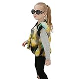 mioim ベビー服 子供服 ファー コート ベスト 冬服 女の子 フェイクファー もこもこ 大人っぽい 可愛い 秋 冬 防寒 毛皮 (カラフル, L)