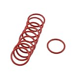 uxcell　リングオイルシールガスケットワッシャ　ゴムO形　23mm x 19mm x 2mm　レッド　10個入り