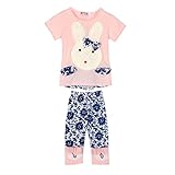 Cutelove 子供服　スーツ　二点セット　可愛いデザイン　兎の絵柄　花柄　 蝶結び付き　女の子　春　秋　普段着　コットン　超可愛い