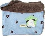 Snugly Baby Blue Sateen & Fleece Baby Blanket w/ Puppy by GUND [並行輸入品]