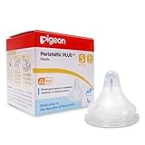 PIGEON PERISTALTIC PLUS NIPPLE BABY BOTTLE NECK WIDE SIZE S CROSS CUT 1+ MONTHS by Pigeon