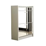 シューズボックス 「スリム」 2段+引出し1杯 ミラー 奥行き24cm スリムタイプ 薄型 完成品 アルミ 引出し付