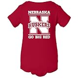 Nebraska Cornhuskers「ネブラスカHuskers Go Bigレッド" Infant Onesie レッド