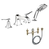 Hansgrohe KT31314-06646CR Metris C 2-Handle Tub Filler with Handshower and Rough-In [並行輸入品]