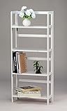 天然木パイン材　ホワイト　折りたたみ本棚 オープンラック　4段タイプ　幅53x高さ125cm
