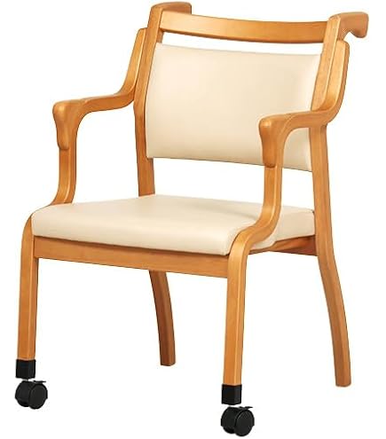 【介護チェア】貞苅椅子製作所 肘付きダイニングチェア Care-114-AC Amazon｜貞苅椅子製作所 ダイニングチェア 肘付き 前脚キャスター 高齢