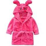 Candykids 可愛い子に可愛いバスローブ　お子様にピッタリ 出産祝い 贈り物 にも 子供用 キッズ ガウン タオル地 お風呂 (100cm, レッド)