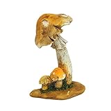 ミニチュア ガーデンオブジェ・置物 （親子キノコ・イエロー） EDC-0460