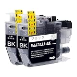 LC3111BK ブラック 2本 互換インク 互換品 Brother用 互換インクカートリッジ 純正品併用 LC3111-4PK 個包装 大容量 残量表示 ICチップ対応 MFC-J738DN/DWN J998DN/DWN DCP-J572N/J577N/J582N/J973N/J978N/J982N MFC-J893N/J898N/J903N DCP-J987N【INC】