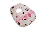 Caught Ya Lookin' Reversible Baby Bib, Pink and White Owls by Caught Ya Lookin'
