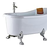 Rozin クロムめっき 滝型 浴槽 風呂桶用 混合水栓 じゃぐち フロア立ち バスタブの蛇口