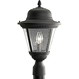 Progress Lighting P5434-31 2-Light Cast Post Lantern with Clear Seeded Glass, Black [並行輸入品]
