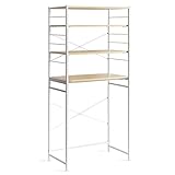 エア・リゾーム レンジ台 キッチンラック キッチンボード ゴミ箱上ラック emery(エメリー) 幅80cmタイプ ナチュラル×ホワイト