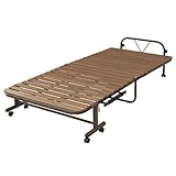 山善(YAMAZEN) 布団干し機能付きすのこ折りたたみベッド シングル SBB-7S(DBR)