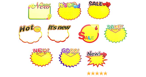 Amazon 2929 Ppls ポップカードシリーズ Pop イラスト 抜型カード プライスカード アソート 10種 100枚 Mサイズ Pop用紙 値札 文房具 オフィス用品