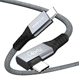 USB4 ケーブル thunderbolt 4/Thunderbolt 3/USB 3.2ポート対応 USB Type C ケーブル【40Gbps高速転送 PD 100W/5A 急速充電対応 8K@60Hz映像出力】eGPU、iMac、iPhone 15、MacBook Pro/Air等Type-Cポート搭載機種対応 超耐久2重ナイロン被覆USB 4 (L型, 1.2m)