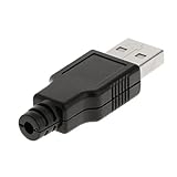 Baoblaze Uプラスチックカバー付き　USB 2.0　 Type-A　4-pin　オスアダプタ　コネクタ　Aオス　10個入り　