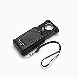 PandaHall 30x-21mm 60x-12mm 宝石鑑定 30倍 60倍 2レンズハンディ ポケット ジュエリー ルーペ 拡大鏡 ブラック 64x40x22mm ガラス：17mm