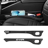 C-HR 適用 車 隙間クッション 厚型 隙間埋め CHR 10系 50系 GR TRD 対応 シートサイド クッション 正・裏面取付可 車用 シート コンソール 隙間収納 落下防止 小物入れ 運転席/助手席用 ロゴ左右対称設計 内装パーツ 2本入り(C-HR 適用,ブラック)